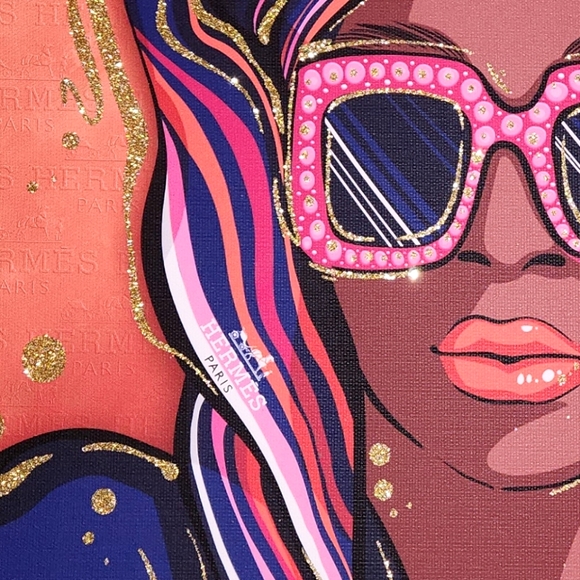 Oliver Gal Lux Glitter Embellishment H  Logo Wall Art Decor multicolor - Picture 4 of 8